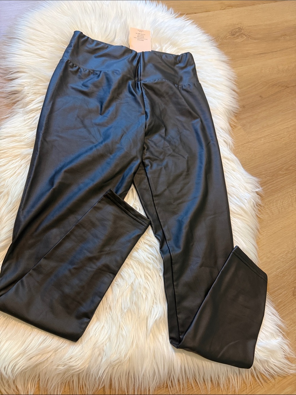 SHEIN Black Faux Leather High-Rise Leggings